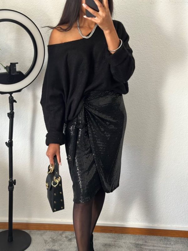 Jupe Noelia noire à paillette
