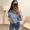 Chemise coeur rouge brodé – Image 2