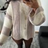 Pull Capucine à rayure taupe et beige – Image 2