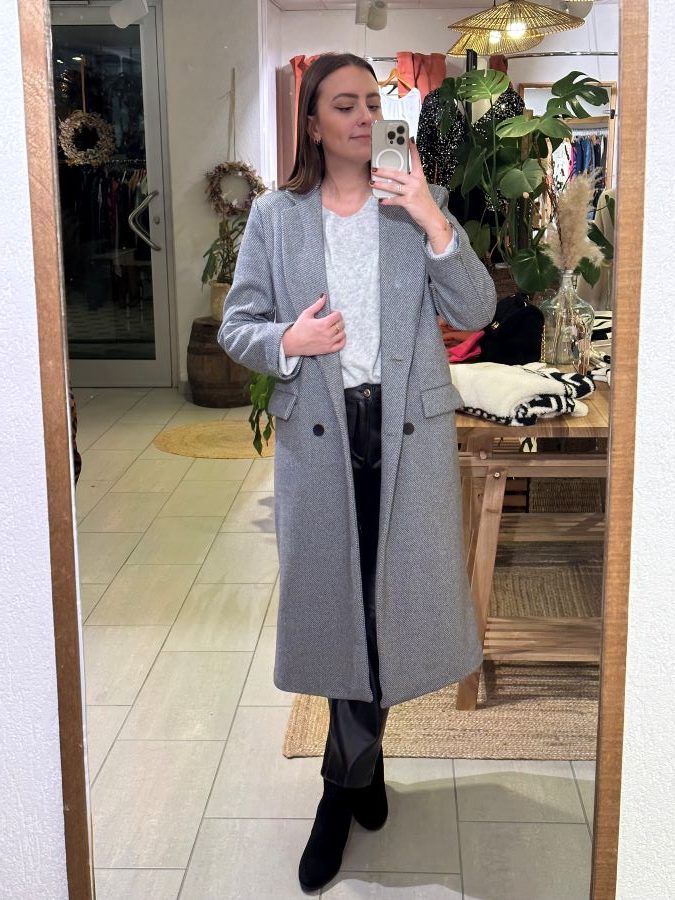 Manteau gris Logan chevronné Manteau gris Logan chevronné