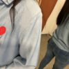 Chemise coeur rouge brodé – Image 3