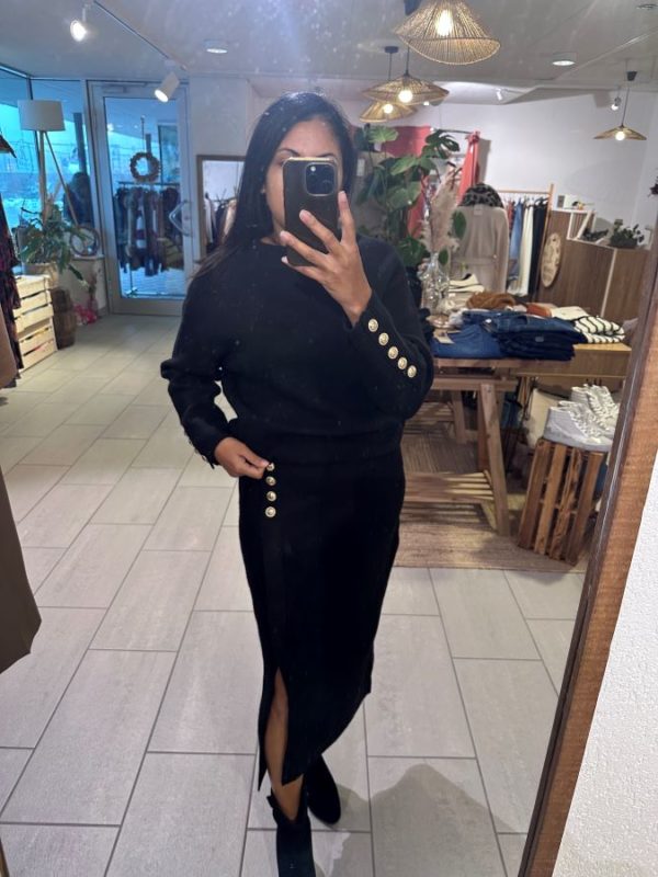 Ensemble Mia noir Pull et jupe – Image 2