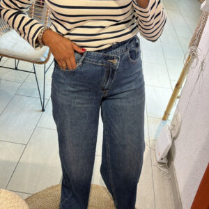 Jeans Avy bleu asymétrique wide leg