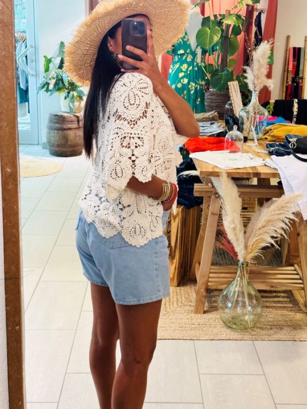 Blouse Patty macramé beige – Image 3