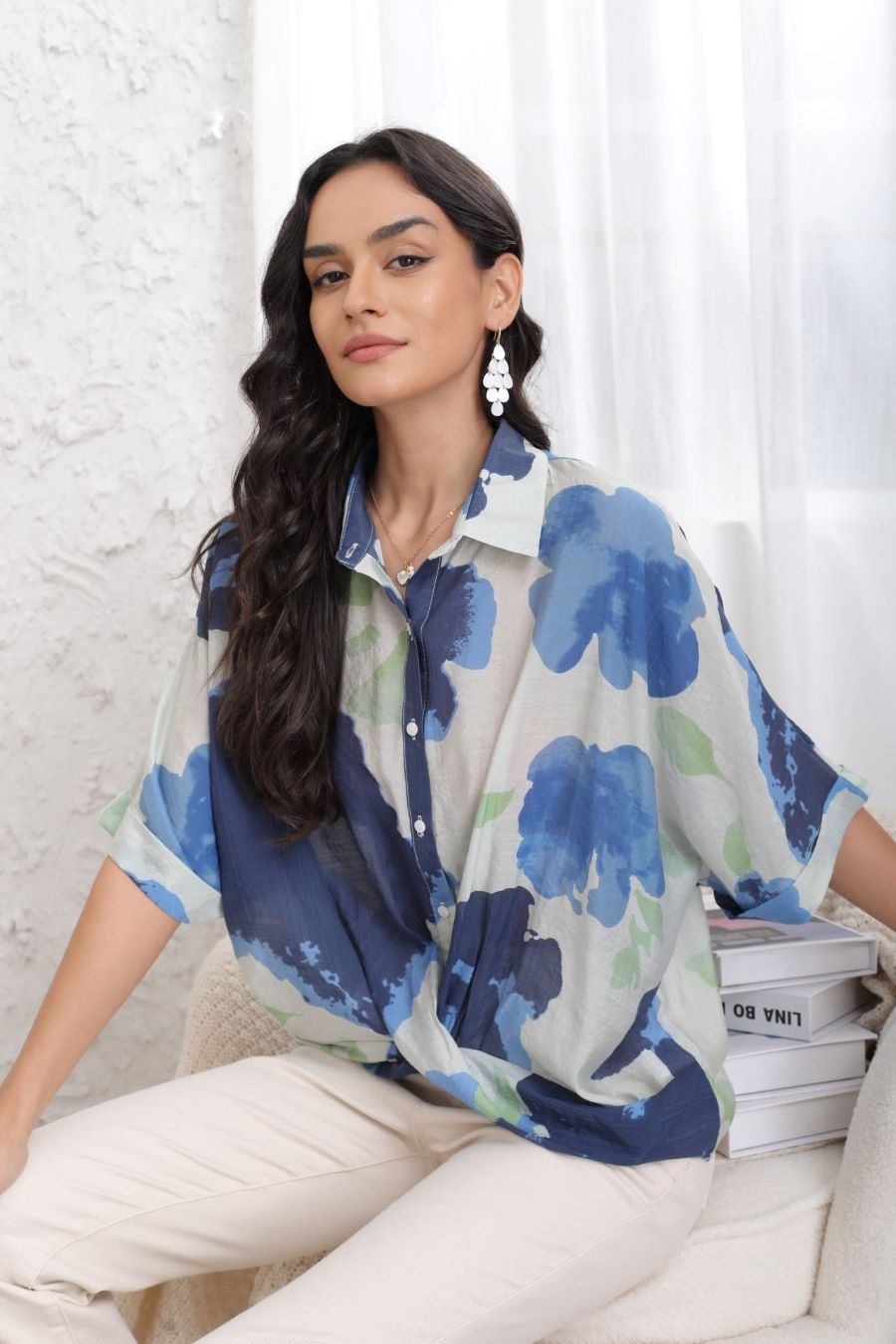 Blouse Elora imprimée Blue Blouse Elora imprimée Blue