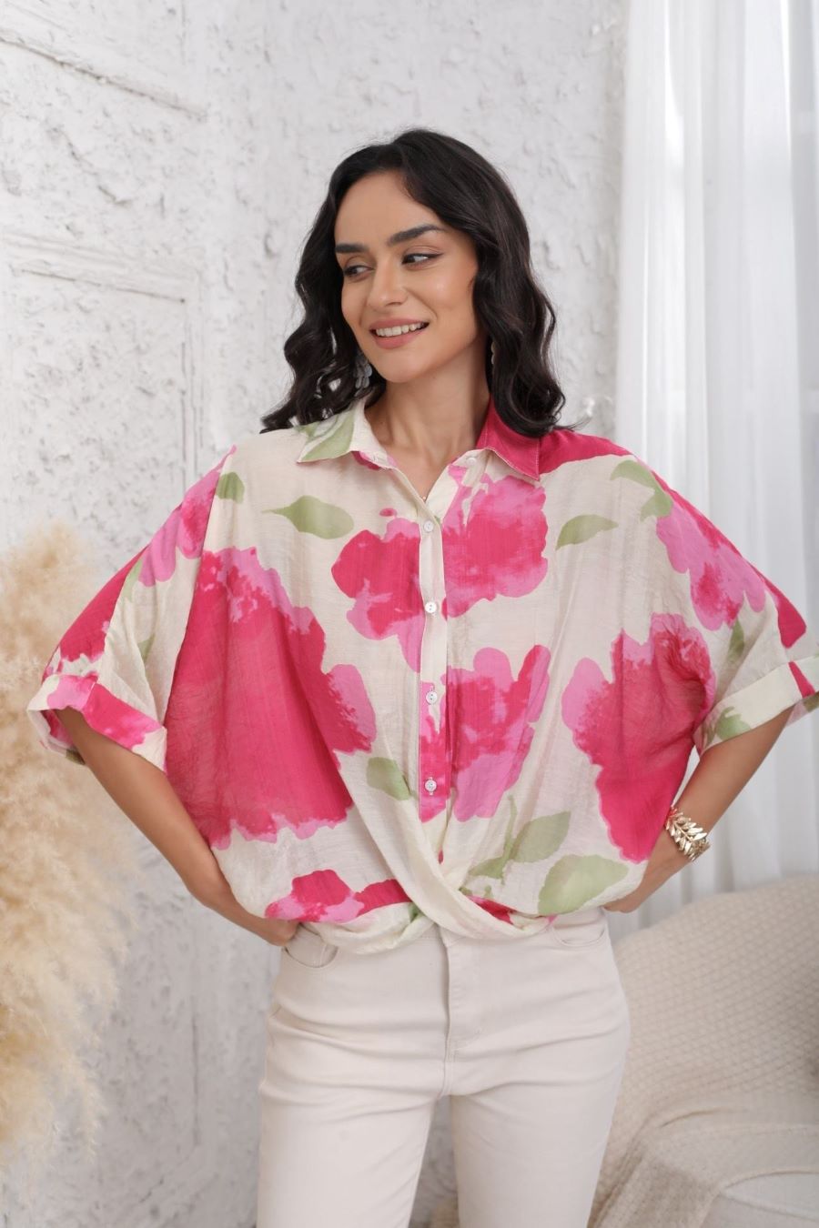 Blouse Elora imprimée fuschia Blouse Elora imprimée fuschia