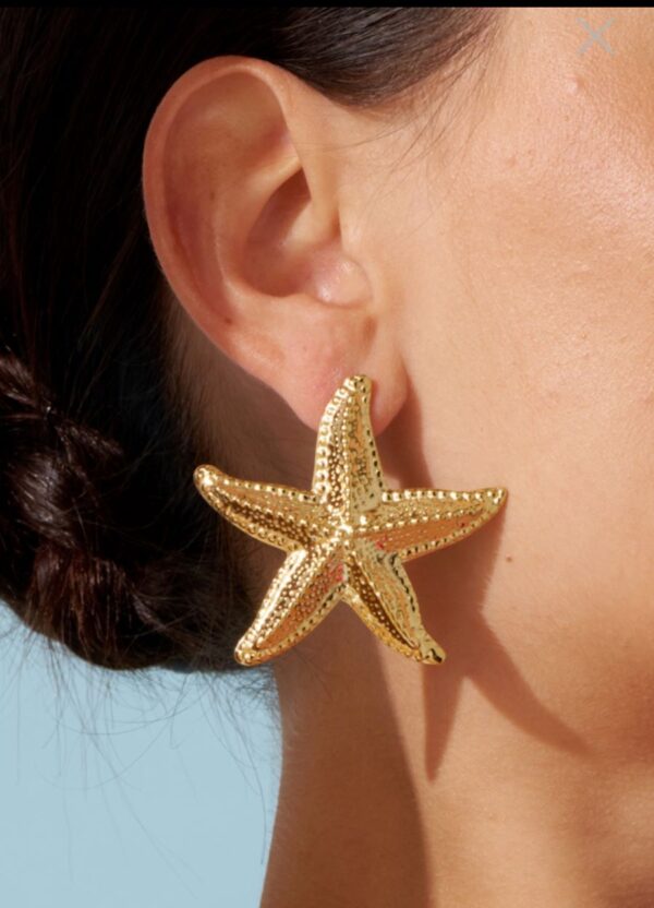 Boucle d`oreille étoile de mer en doré