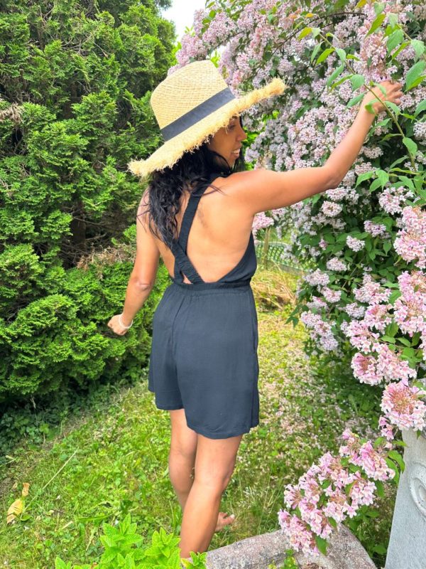 Combi short Luana dos croisé noire