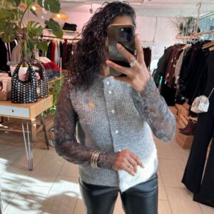 Sous pull en dentelle Gris