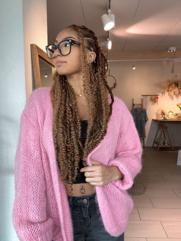 Gilet Betty Rose en maille BUBBLE GUM