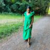 Robe Dalia verte décolleté au dos