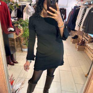 Robe Nelly court noire en maille