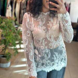 Sous pull en dentelle blanc