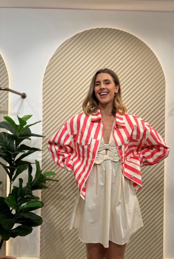 Veste Jane à rayures rouge et blanc