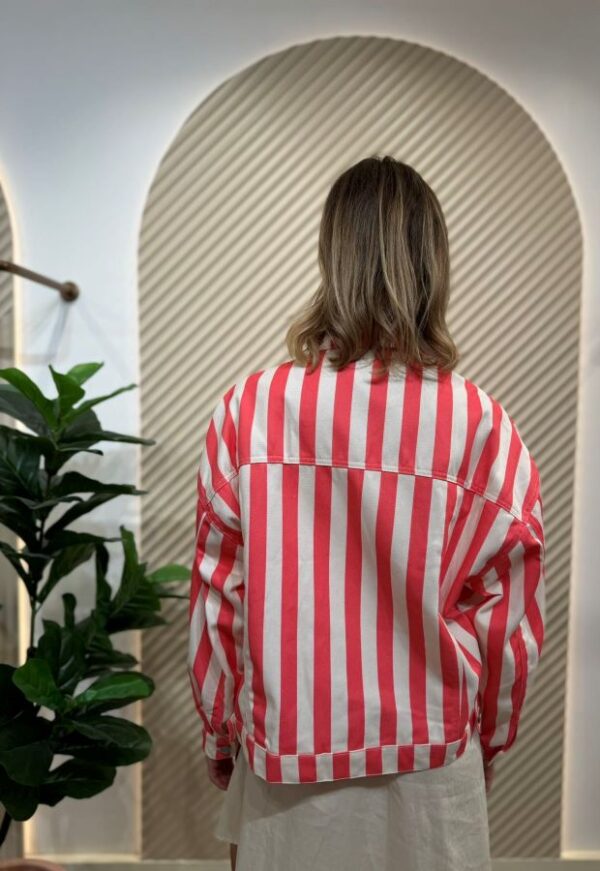 Veste Jane à rayures rouge et blanc – Image 4