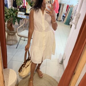 Robe courte Hope en écru