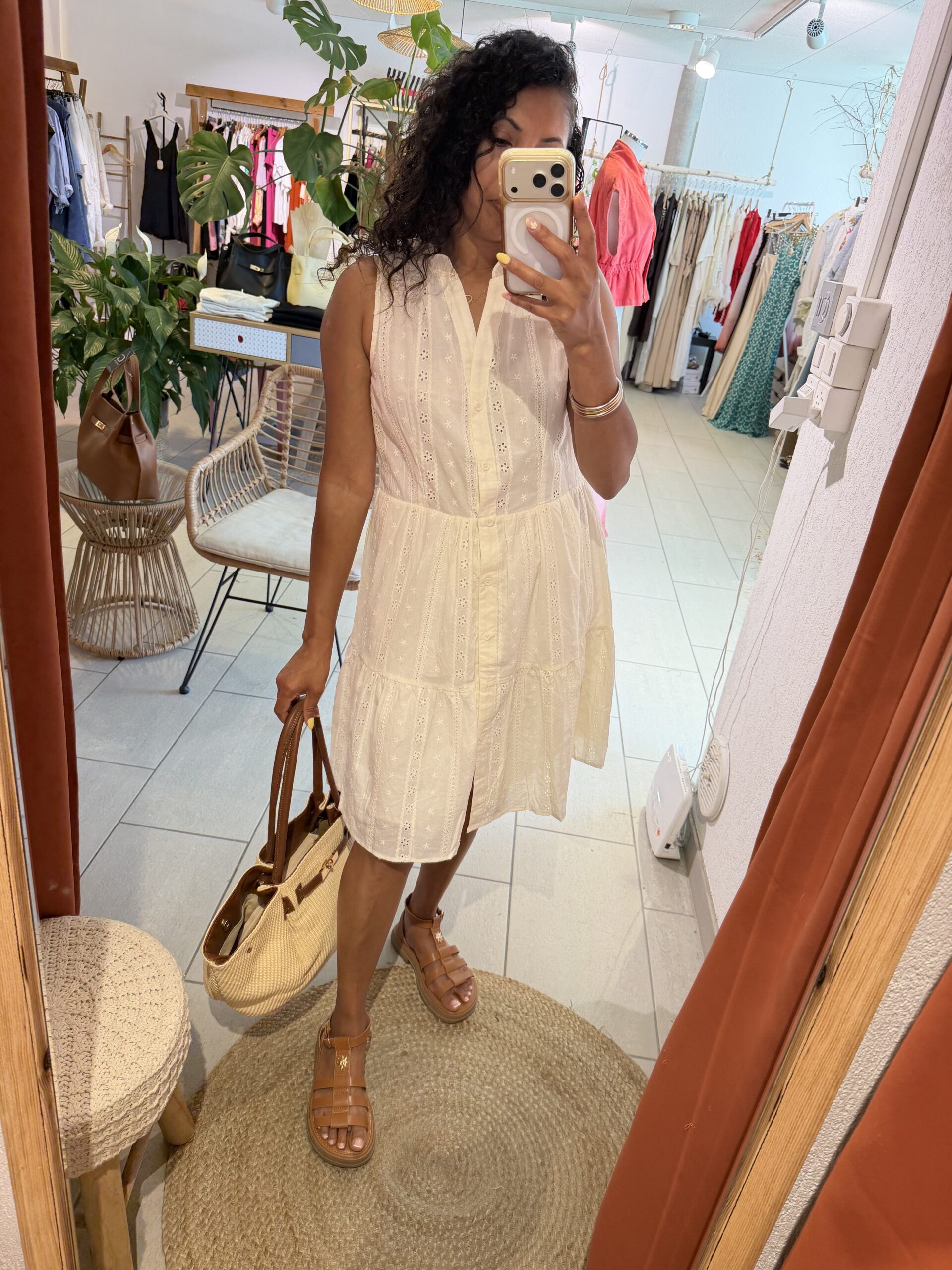 Robe courte Hope en écru