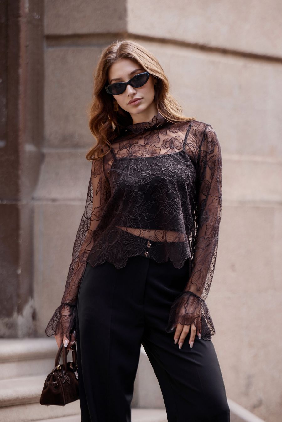 Blouse Sonia transparente chocolat