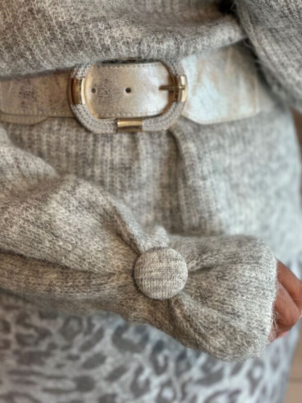 Pull Laure en maille gris – Image 2