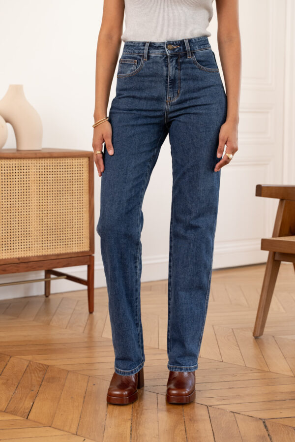 Jeans Maddison coupe droit bleu – Image 2