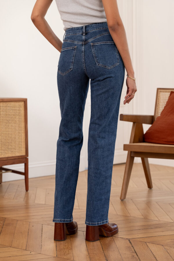 Jeans Maddison coupe droit bleu – Image 3