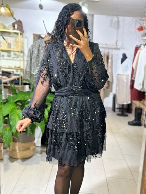 Robe Gilda à sequin noir