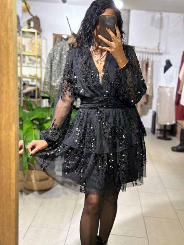 Robe Gilda à sequin noir – Image 2