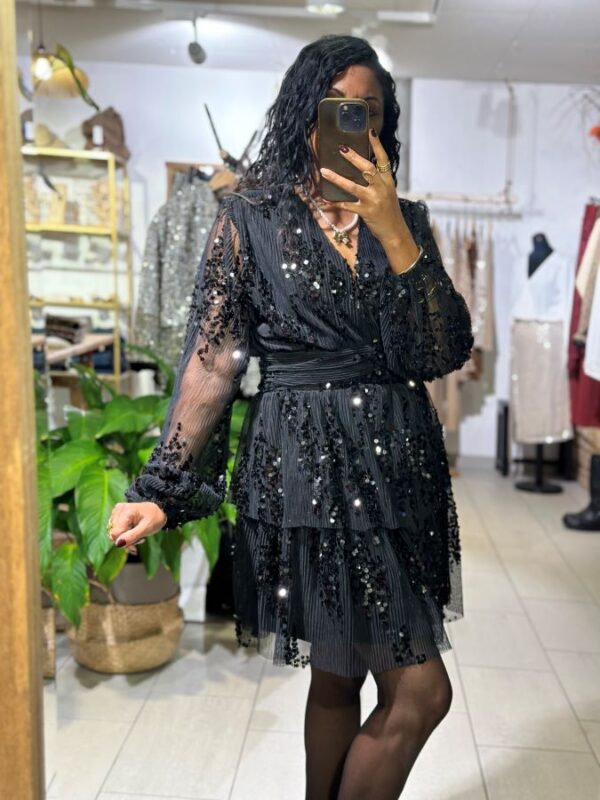 Robe Gilda à sequin noir – Image 4