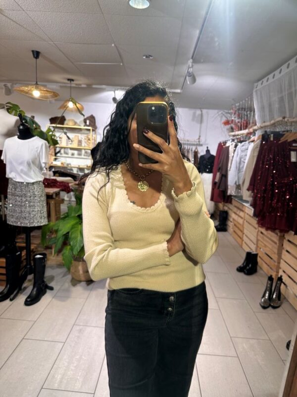 Pull Julio Beige en maille côtelée