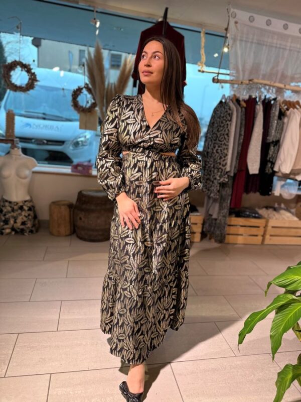 Robe longue Mira noire et dorée