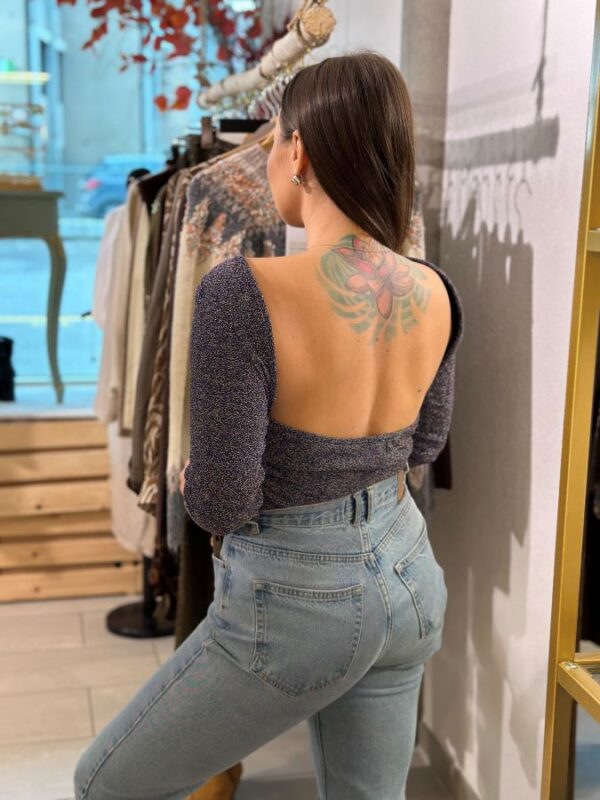 Body Lola pailleté Bleu dos nu