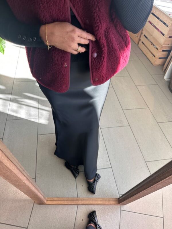 Jupe Zilda Noire effet satin – Image 2