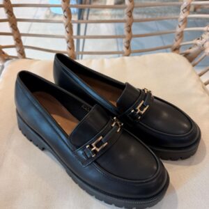 Mocassin Noire Denny avec détail Doré