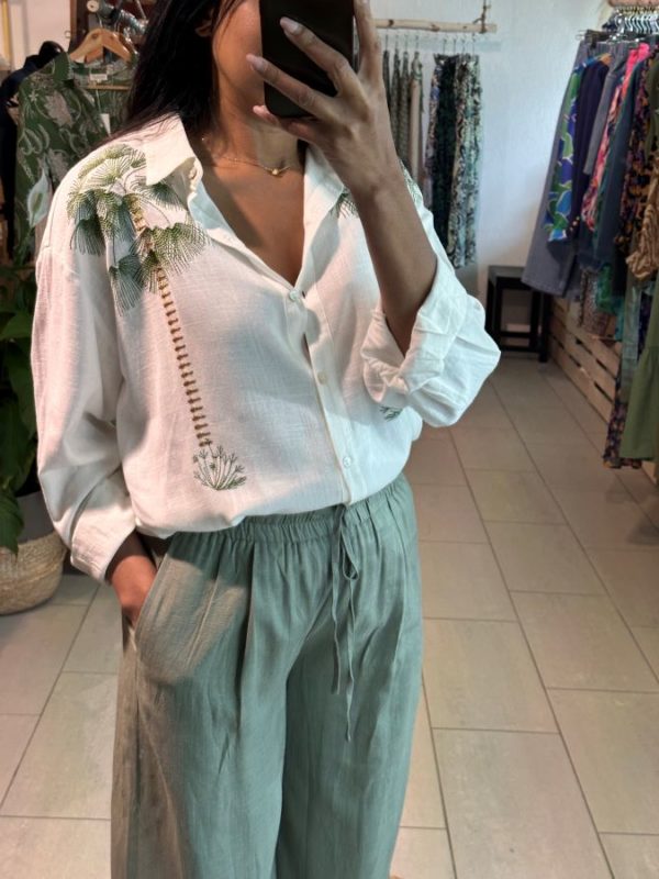 Chemise Nalia brodée palmier