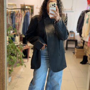 Blazer Kessia noire asymétrique