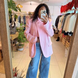 Blazer Kessia rose asymétrique