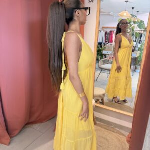 Robe Abi Jaune à Bretelle