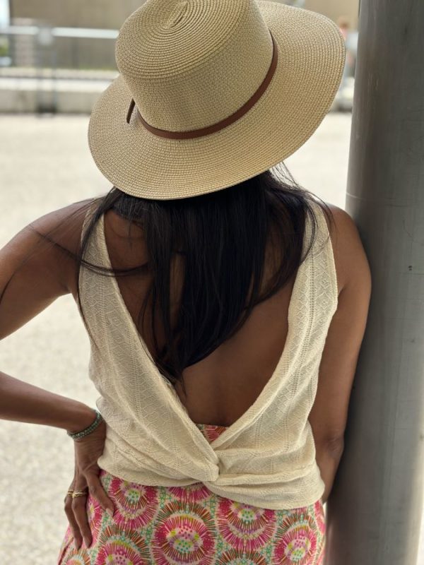 Top dos nu Erynn en beige