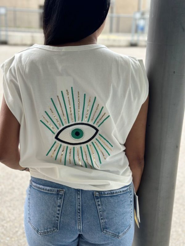 T-shirt oeil en blanc