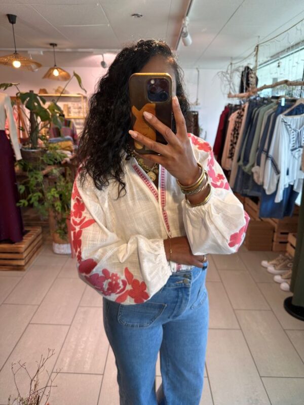 Blouse Olivia broderie rose