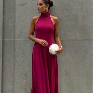 Robe Flora fuschia dos nu