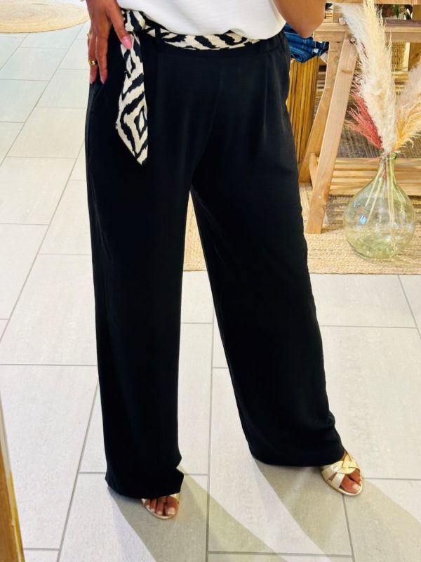 Pantalon Paula fluide noire fabrication française – Image 2