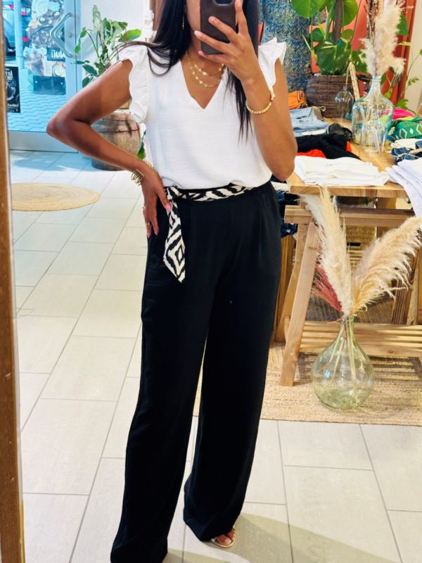Pantalon Paula fluide noire fabrication française