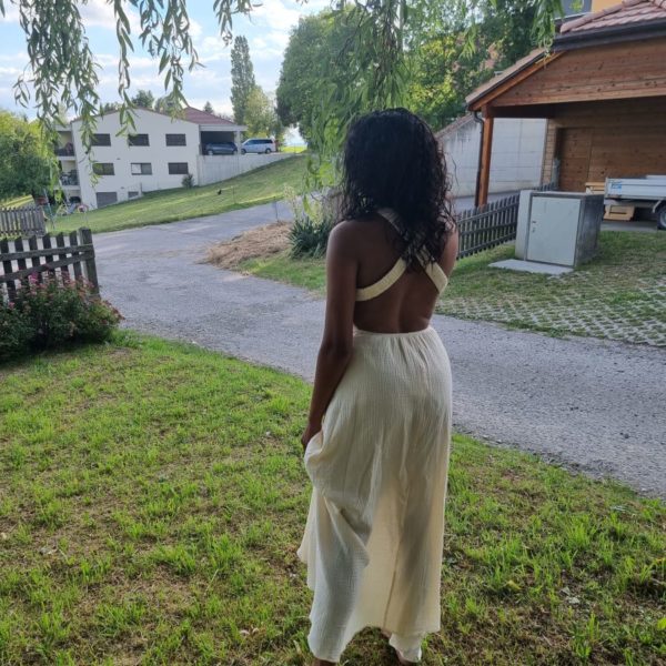 Robe Wilma écru en gaze de coton – Image 2