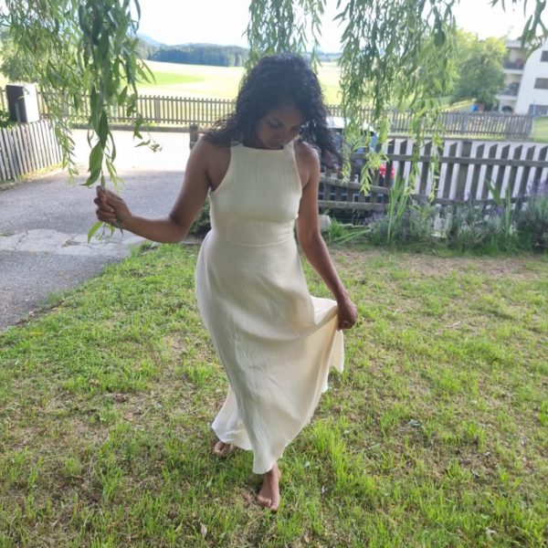 Robe Wilma écru en gaze de coton – Image 3