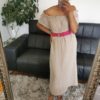 Robe Elsa en gaze de coton beige – Image 3