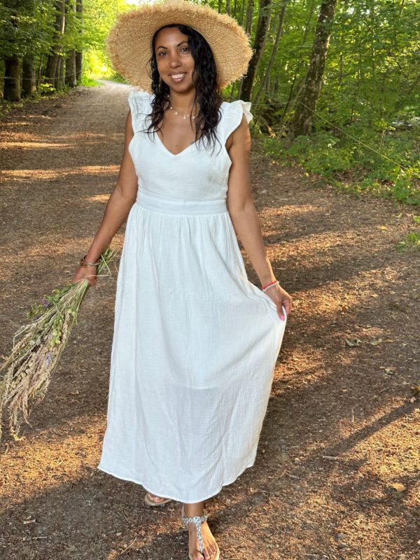 Robe Loaune Blanche en gaze de coton – Image 2