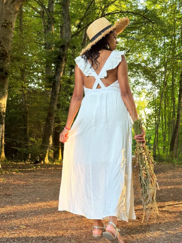 Robe Loaune Blanche en gaze de coton
