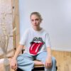 T-shirt bouche léopard blanc – Image 2
