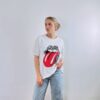 T-shirt bouche léopard blanc
